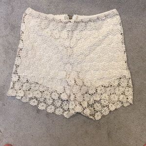 Charlotte Russe XS high waisted cream lace shorts